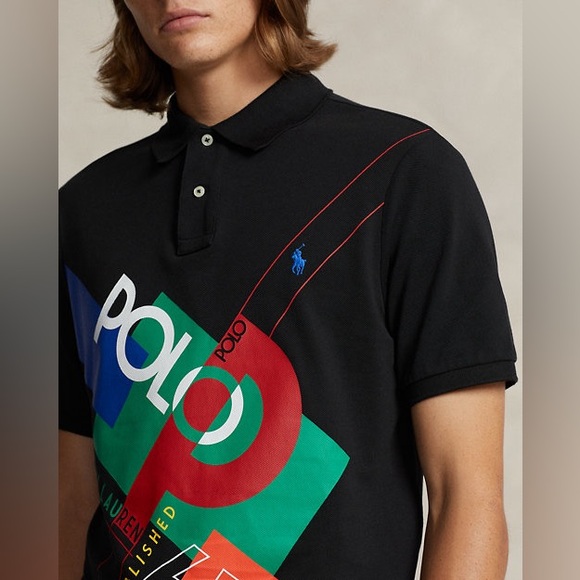 NWT Polo Ralph Lauren Men Graphic Classic Fit Logo Mesh Polo Match 67 Shirt - Picture 4 of 6